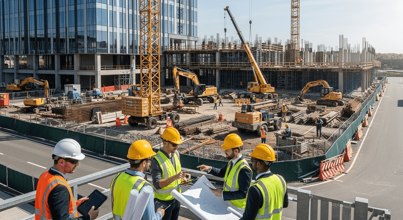 Construction professionals on site